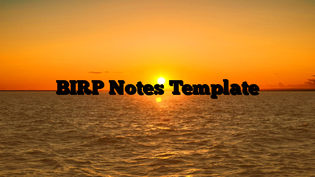 BIRP Notes Template