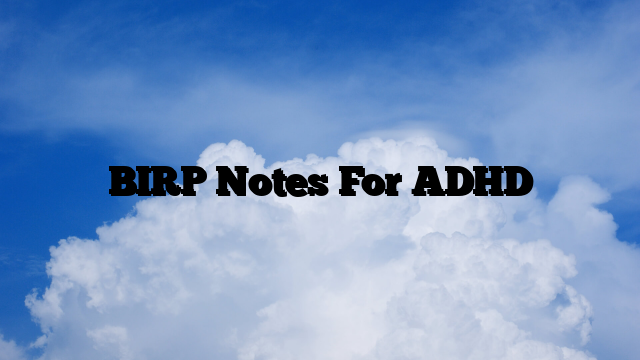 BIRP Notes For ADHD