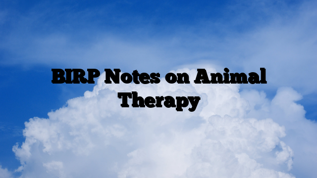 BIRP Notes on Animal Therapy