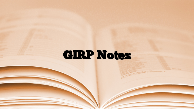 GIRP Notes