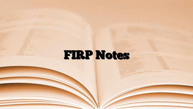 FIRP Notes